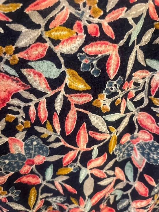 Lucky Brand Lace Sleeveless Tank Top - Navy with Pink & Coral Floral | Size M - Picture 5 of 8